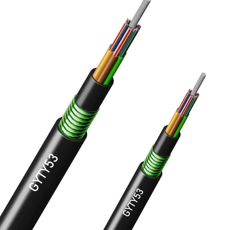 Double sheath armored underground G652D 12 24 36 48 72 96 144 288 Core direct buried GYTY53 Fiber Optic Cable