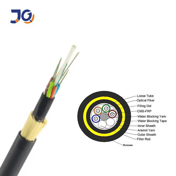 ADSS Fiber Optic Cable Span 100m Span 500m Span 24 Core Overhead Aerial