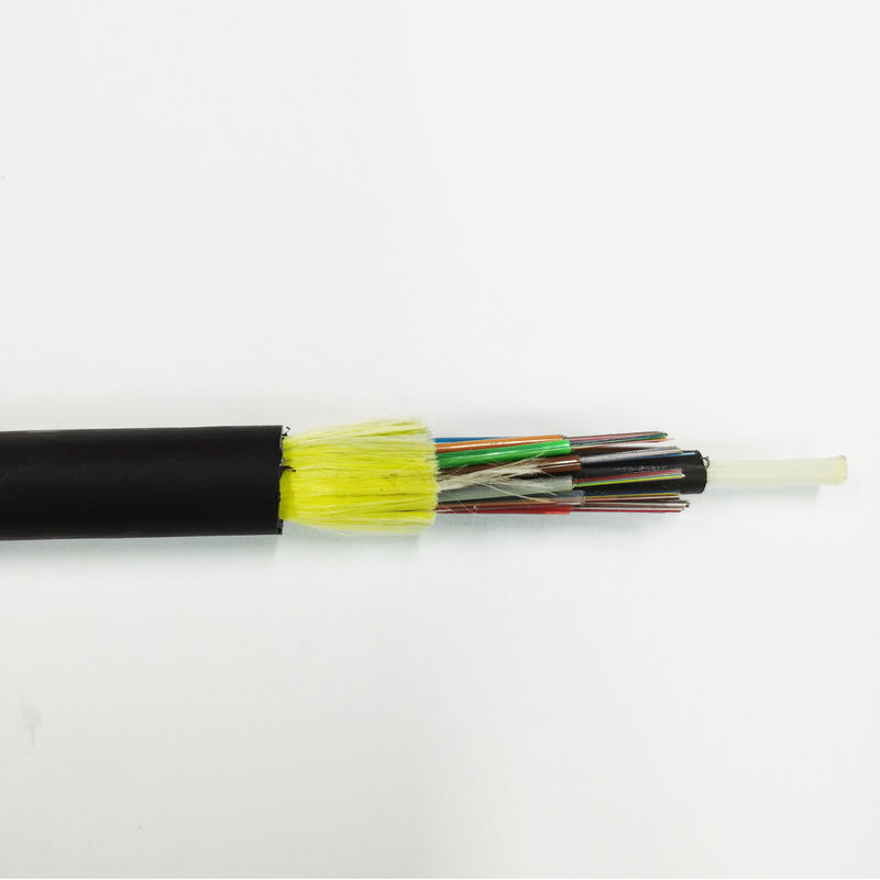 Single Jacket ADSS Optical Aerial Fiber Cable Single Mode Aramid Yarn Strength