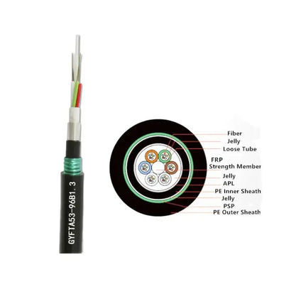 Εξωτερικό αγκυροβολημένο μονοδιάστατο Αλουμινένιο ταινία θωρακισμένο καλώδιο οπτικών ινών GYFTA