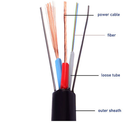 OEM Composite Fiber Cable Προσαρμοσμένο εξωτερικό οπτικό ινώδες + καλώδιο ρεύματος 4 8 12 24 πυρήνες Υβριδικό καλώδιο οπτικών ινών