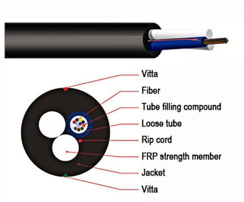 4 8 12 πυρήνας ASU Fiber Cable Mini Adss Οπτικό Καλώδιο Span 80-150M αυτό-υποστηριζόμενο οπτικό καλώδιο