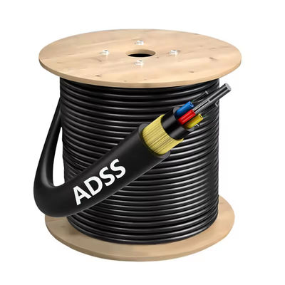 ADSS Single Mode Fiber Optic Cable Single Jacket Aerial Type with Aramid Yarn Strength Εξωτερικό οπτικό καλώδιο