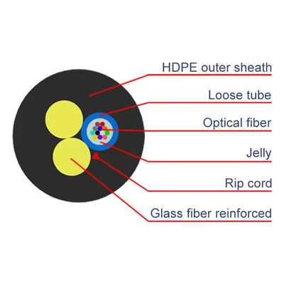 ASU Υφασμάτινο οπτικό καλώδιο ASU Span 80m 100m 200m 4 6 8 Core 12 Hilos Υφασμάτινο καλώδιο G652 Καλώδιο