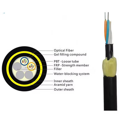 24 Core Outdoor ADSS Single Mode Fiber Optical Cable 4km/drum G652d Κατασκευαστής Προμηθευτής