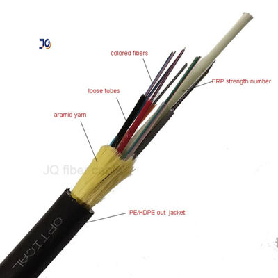 OEM Aerial ADSS Single Jacket 96 Core Single-mode Fiber Optic Cable 1km τιμή για διαφορετικές γραμμές ηλεκτρικής ενέργειας τάσης