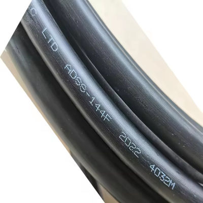 Αεροπορικό ADSS G652D G657A1 G657A2 144 Κεντρικά μονοδιάστατα εξωτερικά καλώδια οπτικών ινών με νήμα αραμιδίου 100m 200m Span