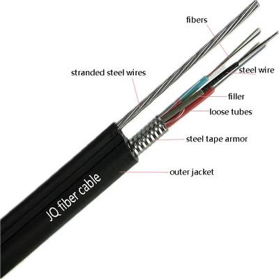 LSZH PE εξωτερικό καλώδιο οπτικών ινών με μαύρη θωράκιση