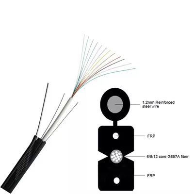 Καλώδιο οπτικών ινών FTTH GJYXFCH GJXFH 1 2 4 πυρήνων Εσωτερικού/Εξωτερικού χώρου LSZH Χαμηλού καπνού Μηδενικού αλογόνου