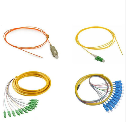 12 πυρήνες SC UPC Fiber Optic Pigtail 0,9mm Multimode Cable για εφαρμογές δικτύων FTTH FTTB