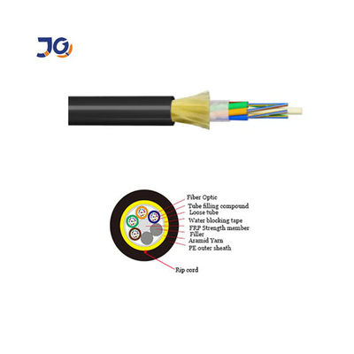 ADSS Single Mode Fiber Optic Cable Single Jacket Aerial Type with Aramid Yarn Strength Εξωτερικό οπτικό καλώδιο