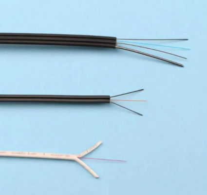 Δικτυακό καλώδιο οπτικών ινών 1 2 4 Core GJYXCH/GJYXFCH Steel Wire FTTH Drop Cable G657A