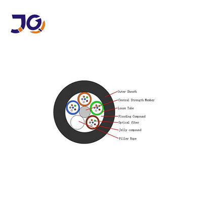 Ενιαίος τρόπος 12 υπαίθριο καλώδιο οπτικών ινών πυρήνων GYFTY