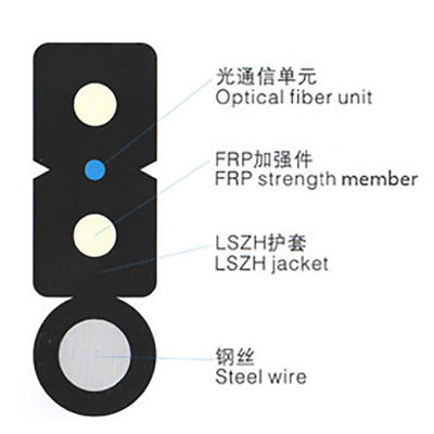 Υπαίθριο καλώδιο πτώσης Ftth ινών Gjyxfch G657 G652D αυτοφερόμενο