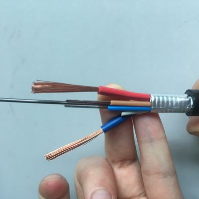 G652D 6 υβριδικό καλώδιο οπτικών ινών πυρήνων με 2 καλώδια OPLC δύναμης χαλκού