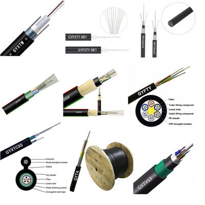 Οπτική ίνα 12 σχήμα 8 πυρήνων Gytc8s ηλεκτρικό καλώδιο