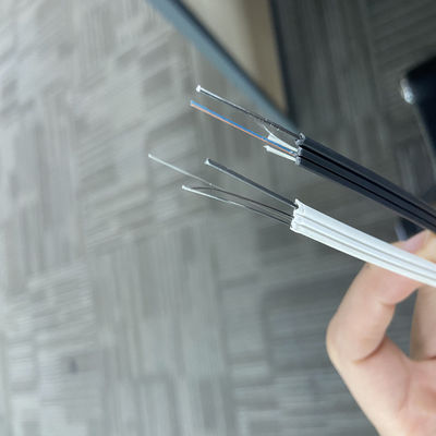 FRP G657 FTTH Fiber Optic Drop Cable 1 2 4 Core Εξωτερικό/Εσωτερικό καλώδιο οπτικών ινών με ατσάλινο καλώδιο