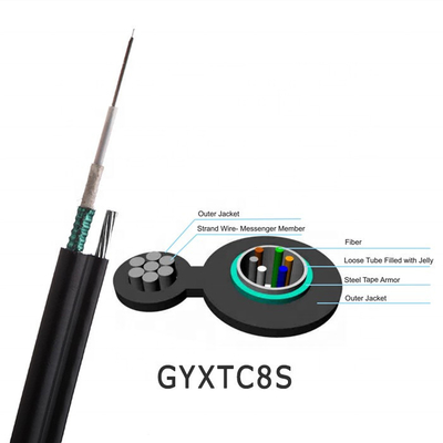 Ηλεκτρικό GYTC8S 96 σχήμα 8 πυρήνων καλώδιο οπτικών ινών