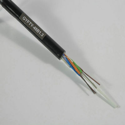 Το υπαίθριο καλώδιο οπτικών ινών σακακιών PE 2 έως 288 πυρήνες GYFTY προσάραξε 1KM